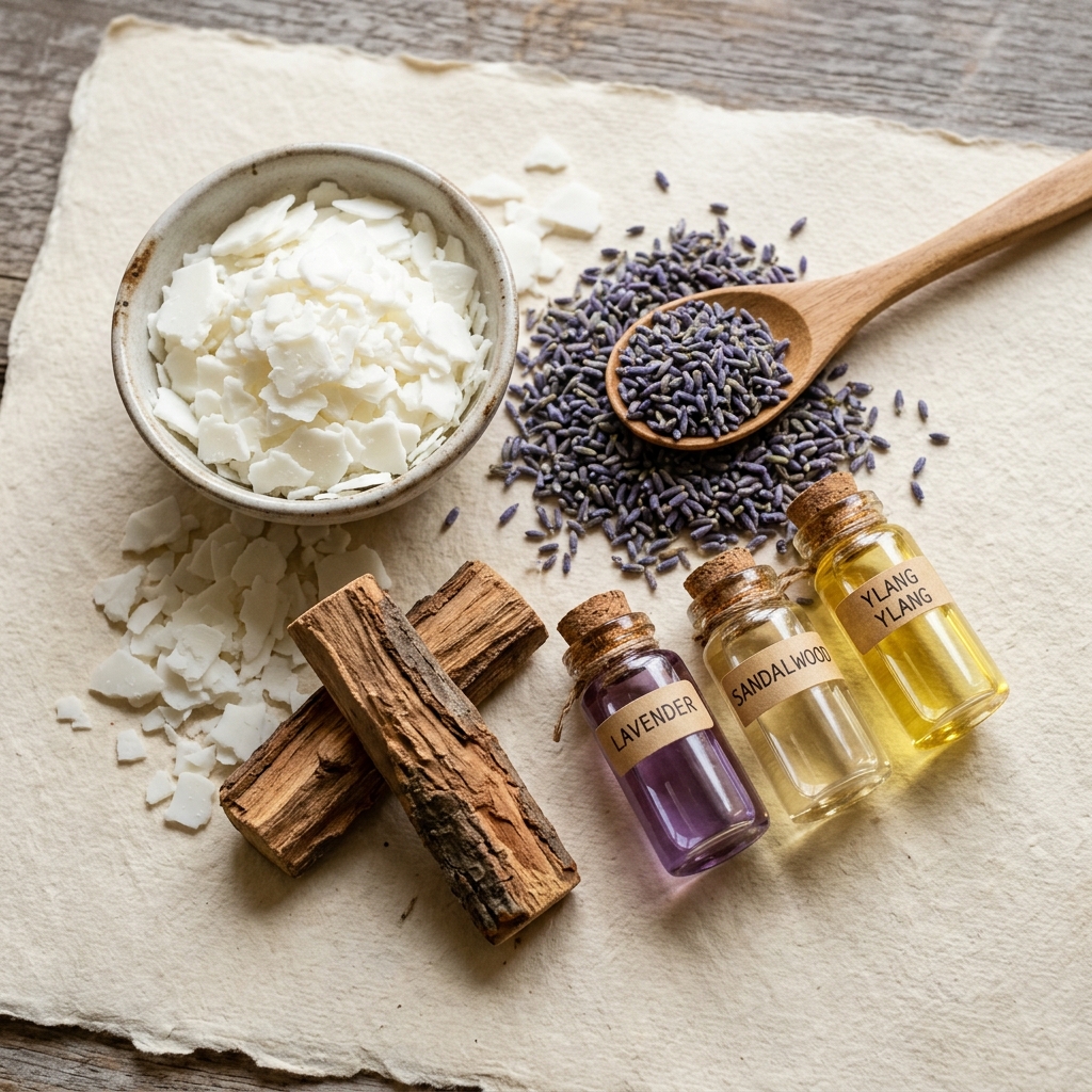 Natural botanical ingredients, lavender, sandalwood, and essential oils